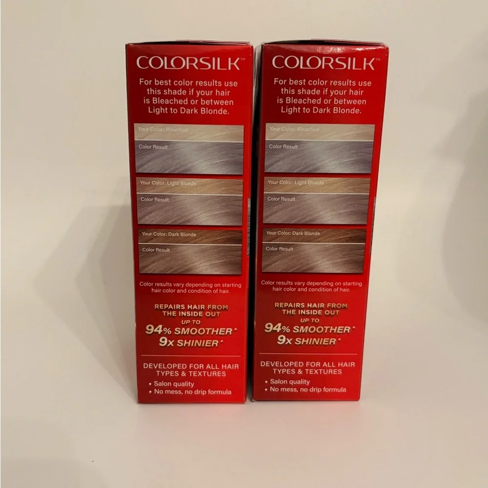 New Revlon Colorsilk Hair Dye Silver Blonde 82B 2 Pack Bundle Hair Color - Picture 3 of 9